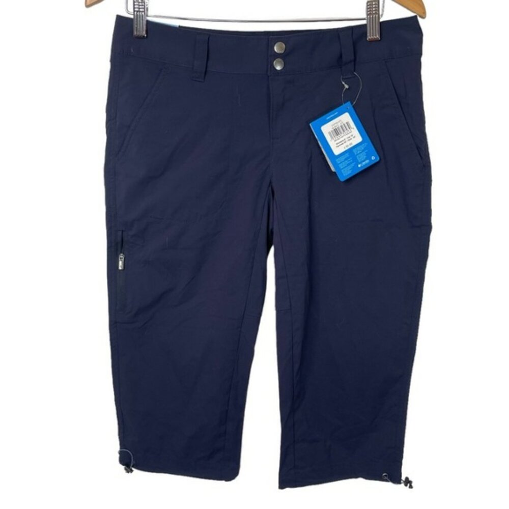 Columbia Womens Blue Capri Pant Saturday Trail II Knee Pant Nylon Size 8 NWT